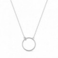 Collar de oro blanco 18k y diamante 0.01 CT