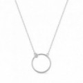 Colar de ouro branco 18k e diamante 0,01 CT