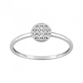 Anel em Ouro Branco 9K e Diamante 0,02CT