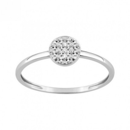 Anillo Oro Blanco 9K y Diamante 0,02CT