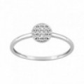 Anillo Oro Blanco 9K y Diamante 0,02CT