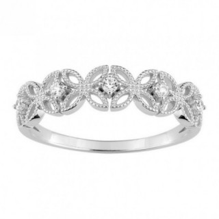 Anillo de oro blanco 18k y diamantes 0.11 CT