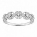 Anillo de oro blanco 18k y diamantes 0.11 CT