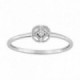 Anel de ouro branco 18k, diamante 0,02 CT
