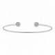 Pulseira rígida de ouro branco 18k e diamantes 0,04 CT