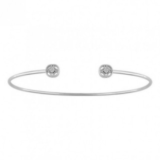 Pulseira rígida de ouro branco 18k e diamantes 0,04 CT