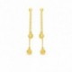 Brincos pendentes e pastilhas de ouro amarelo 18k