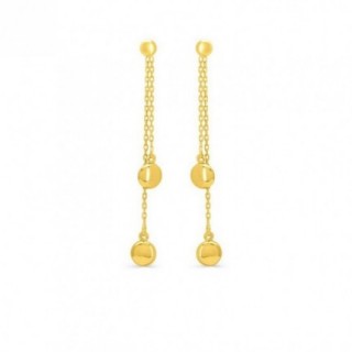 Brincos pendentes e pastilhas de ouro amarelo 18k