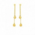 Brincos pendentes e pastilhas de ouro amarelo 18k