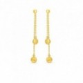 Brincos pendentes e pastilhas de ouro amarelo 18k