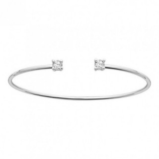 Pulseira de Prata Rígida com Zircónias
