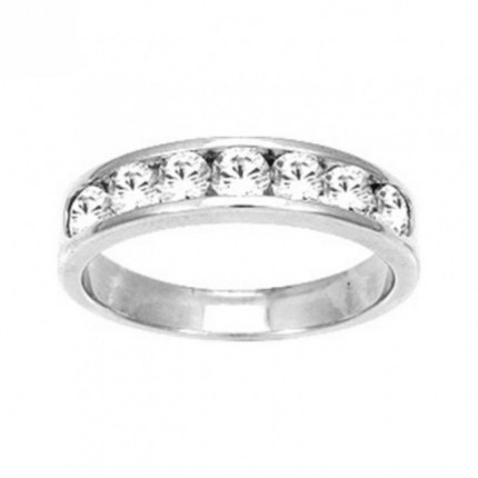 Anillo de plata de 1a ley y circonitas 3 mm
