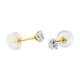 Pendientes de oro amarillo 9K con 4 garras y circonita 4MM