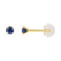 Brincos com 4 garras com safira e ouro amarelo 9KT Oro Vivo