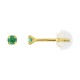Brincos com 4 garras em ouro amarelo 9 quilates con esmeralda 2,5 mm