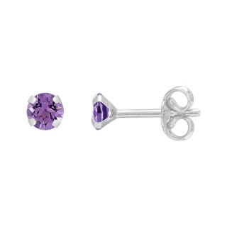 Pendientes amatista oro blanco 9KT Oro Vivo
