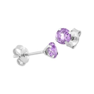 Pendientes amatista oro blanco 9KT Oro Vivo