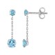 Pendientes topacio colgante oro blanco 9KT Oro Vivo
