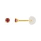 Brincos rubi 3mm em ouro amarelo 9K Oro Vivo