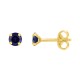 Brincos safira 4mm com 4 garras em ouro amarelo 9K Oro Vivo