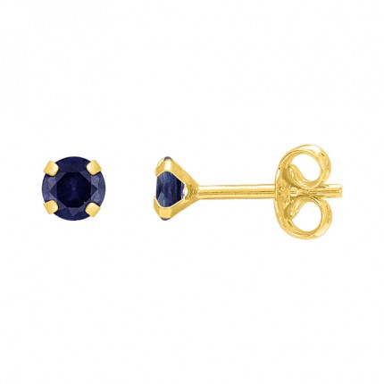 Pendientes zafiro de 4 garras de oro amarillo 9K 4mm Oro Vivo