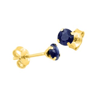 Pendientes zafiro de 4 garras de oro amarillo 9K 4mm Oro Vivo