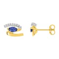 Brincos em ouro em forma de olho com zircônia Oro Vivo