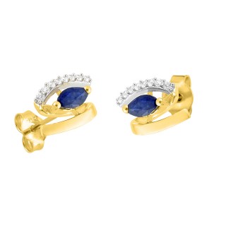 Pendientes de oro en forma de ojo con circonita Oro Vivo