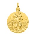 Medalla de oro amarillo 9k con San Cristóbal Oro Vivo