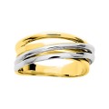 Anel banhado a ouro amarelo aros cruzados