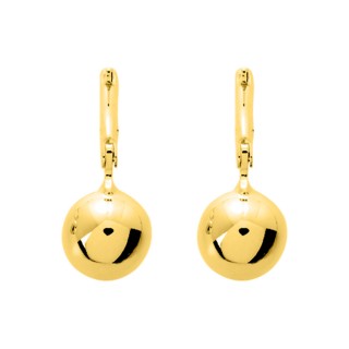 Pendientes bañados en oro con colgante de bola 10MM
