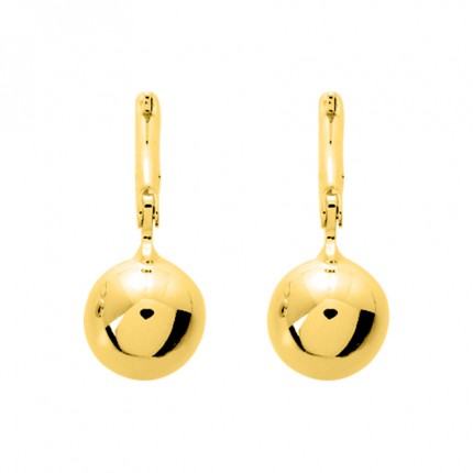 Pendientes bañados en oro con colgante de bola 10MM