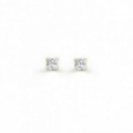 Pendientes de Oro Amarillo 9K y Circonita 4mm