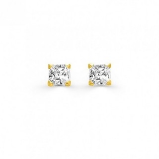 Pendientes de Oro Amarillo 9K y Circonita 6mm
