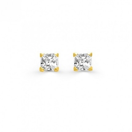Pendientes de Oro Amarillo 9K y Circonita 6mm