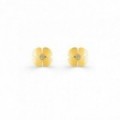 Pendientes Flor de Oro Amarillo 9K y Circonita