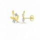 Pendientes Flores de Oro Amarillo 9K y Circonitas