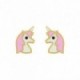 Pendientes Unicornio en Oro Amarillo 9K y Lacado