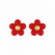 Pendientes de Oro Amarillo 9K y Flor Lacada