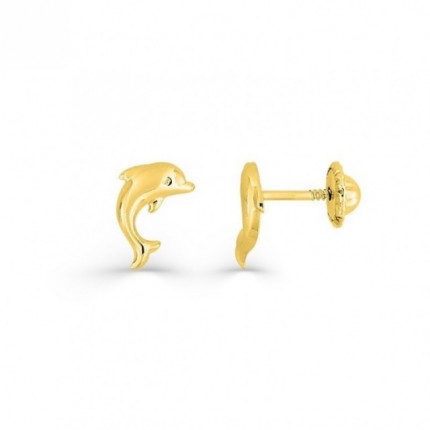 Brincos de Golfinho em Ouro Amarelo 9K