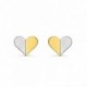 Pendientes Corazón Oro Bicolor 9K