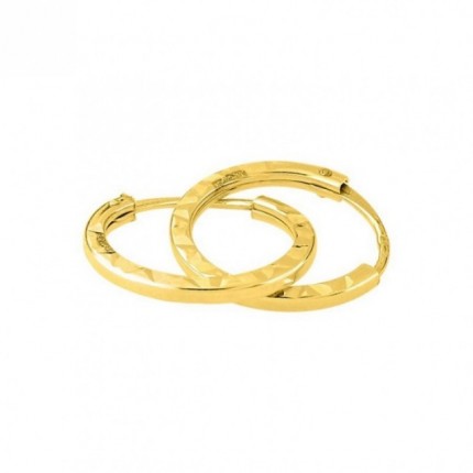 Brincos de argola lapidados em ouro amarelo de 9K de 6mm