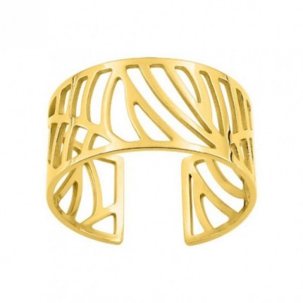 Anel de aço dourado perfurado