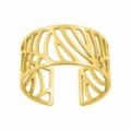 Anillo de acero dorado calado