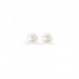 Brincos de prata com pérolas de 6 mm