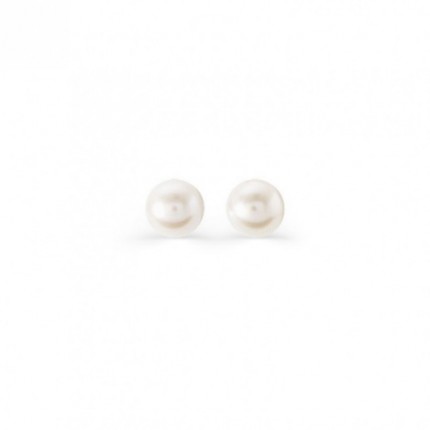 Brincos de prata com pérolas de 6 mm