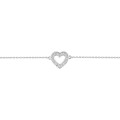 Pulseira de prata coração zircónia 18CM