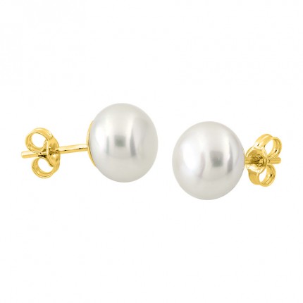 Pendientes de oro amarillo 9K con perlas 8MM