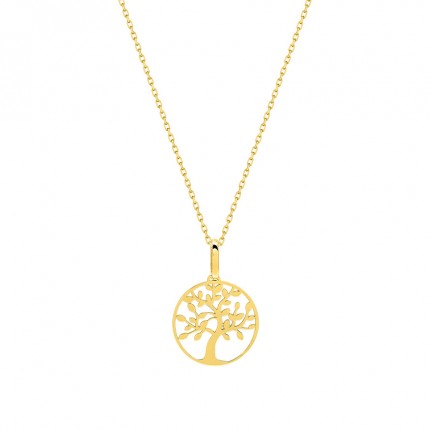 Colar em ouro amarelo 9 kt com árvore da vida