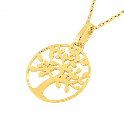 Colar em ouro amarelo 9 kt com árvore da vida